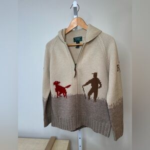 Vintage Ralph Lauren Hand Knit Sweater in Size S — Hunting Scene